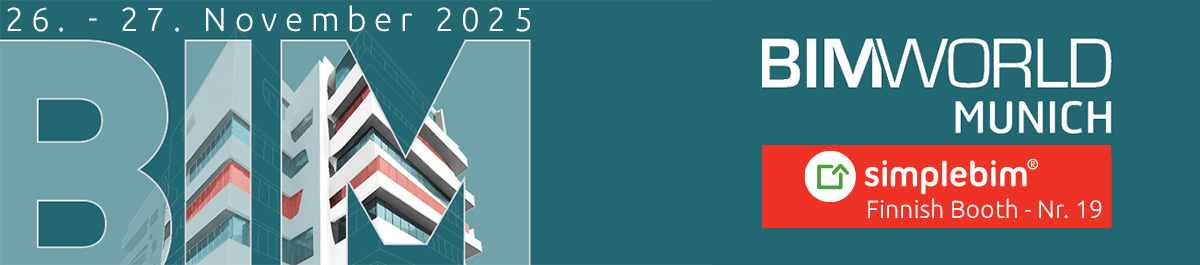 Banner BIM World 26 bis 27 November 2025 - Simplebim auf der BIM World 2025 in München